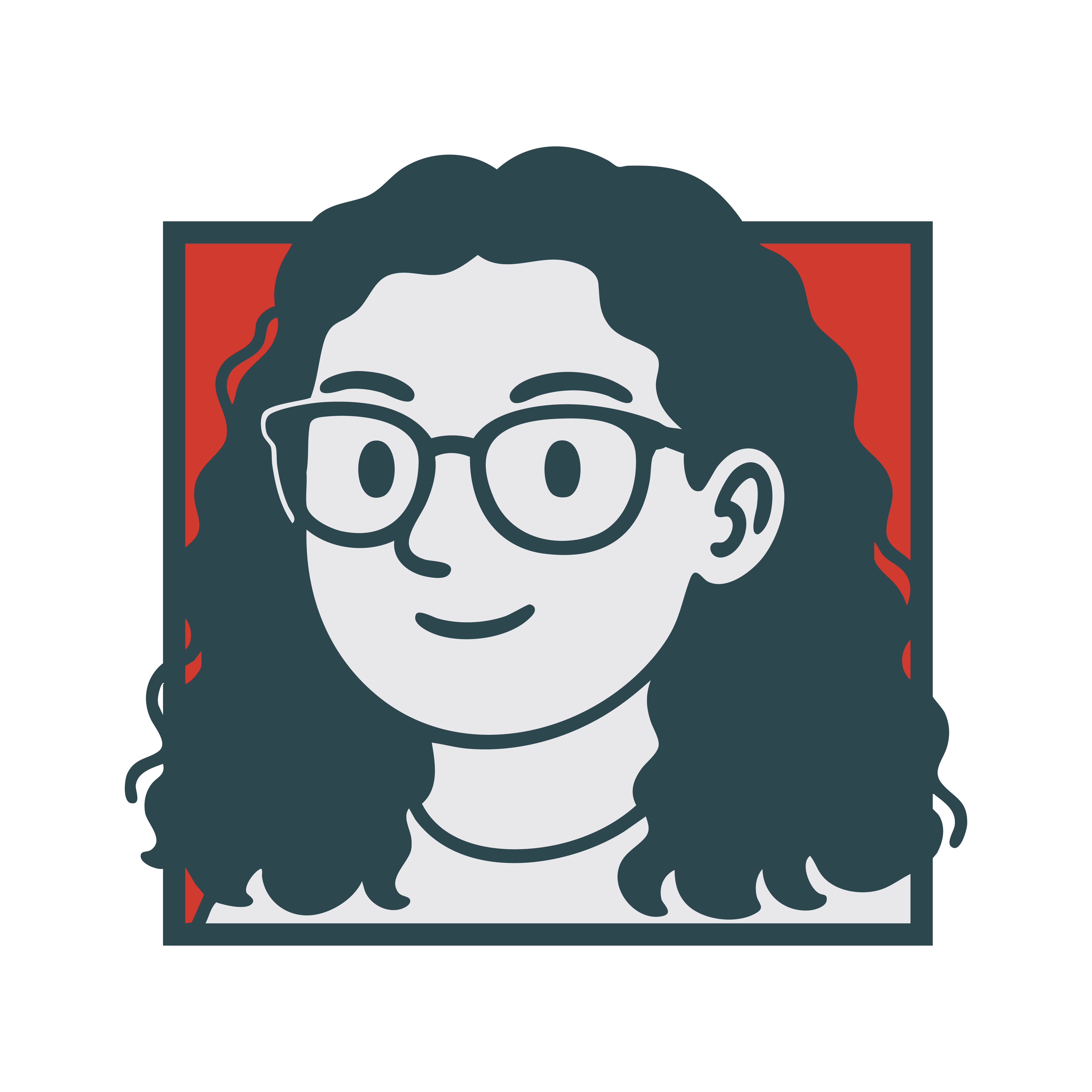 Retrato caricaturizado de la profesora de conducta humana