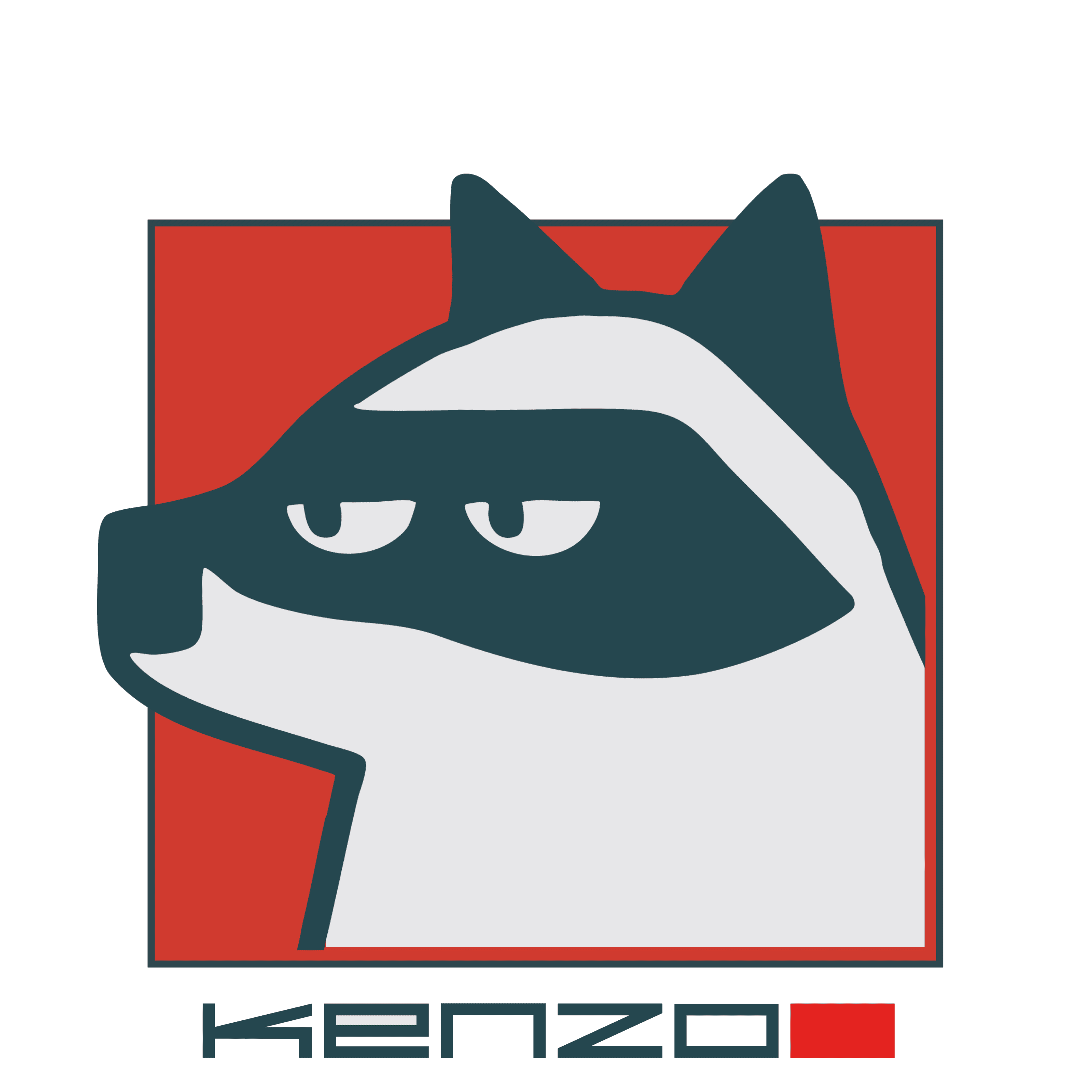 Retrato caricaturizado de mapache, la mascota de la academia