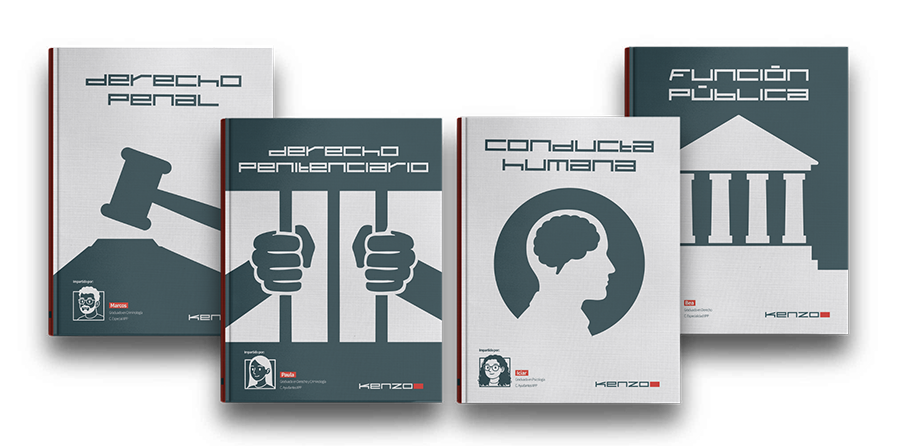 Previsualización de los cuatro libros que componen el temario